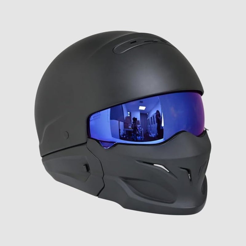 Logto Compatible with EXO Covert Visor Replacement Motorcycle Helmet Visor Sun Protection Anti-Scratch, Universal(Revo Deep Blue) - Image 3